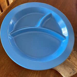 Set of 4 Blue Pottery Barn Kids Melamine Divided Plates